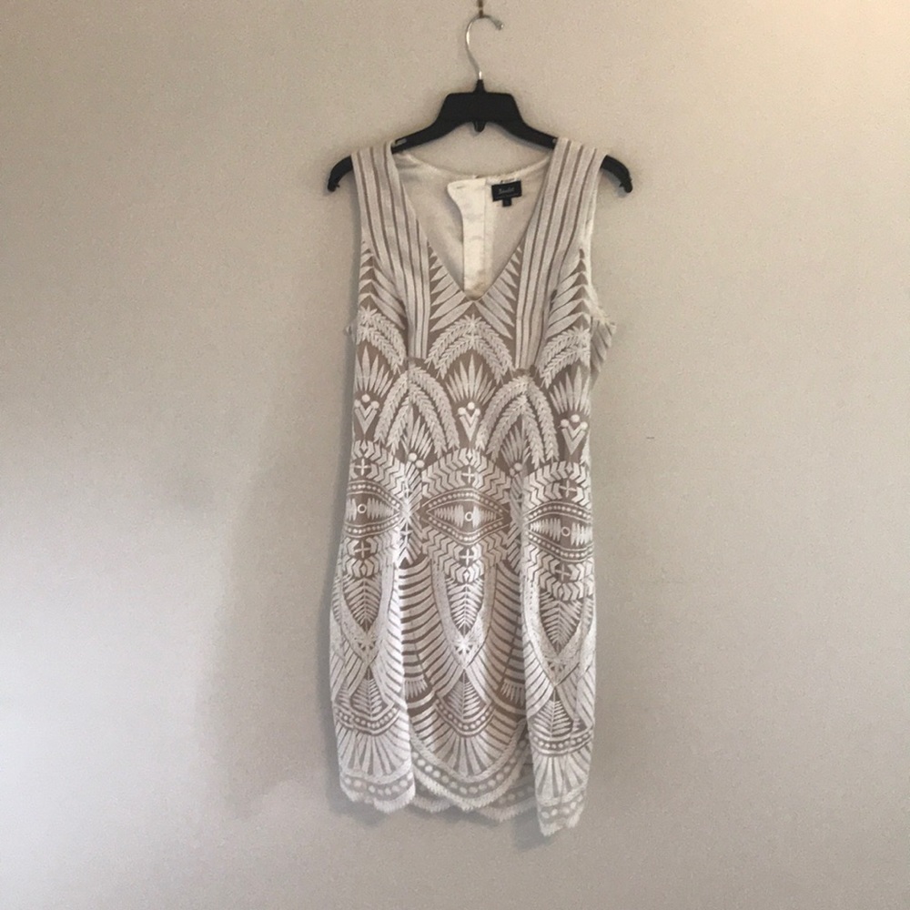 Bardot (via Nordstrom) cream and beige dress